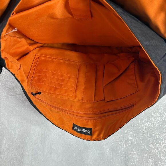 Baggallini Cross Body Messenger Bag Tote Black Orange Padded Slot Inside - Picture 10 of 15